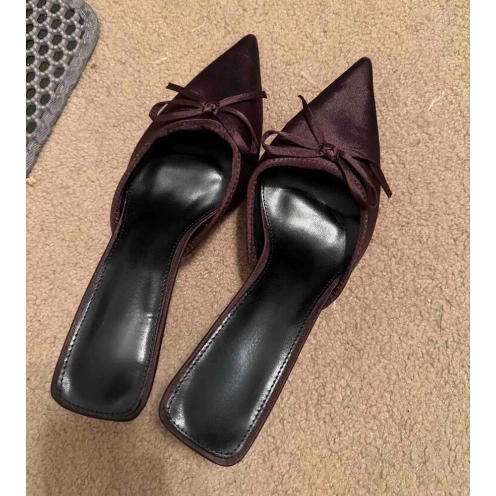 Brown kitten heels
